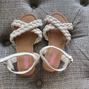 FabKids ivory sandals. New, never worn Little Kid size 11